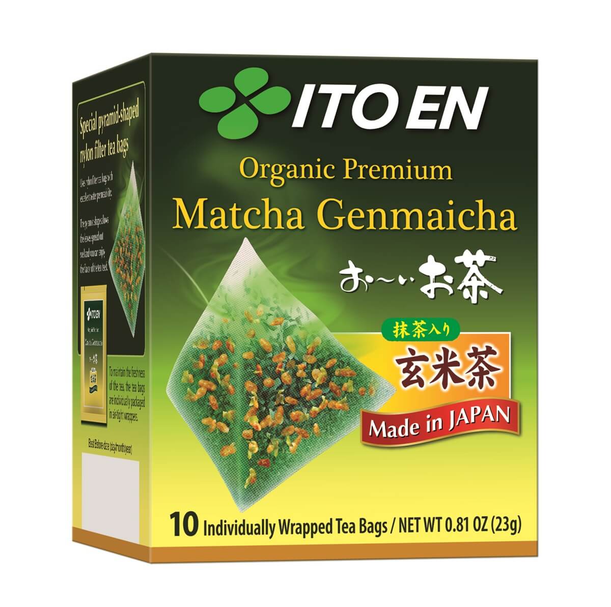 ITOEN ORGANIC PREMIUM GENMAI CHA 10S [ROASTED RICE TEA BAG] 10 SACHET ...